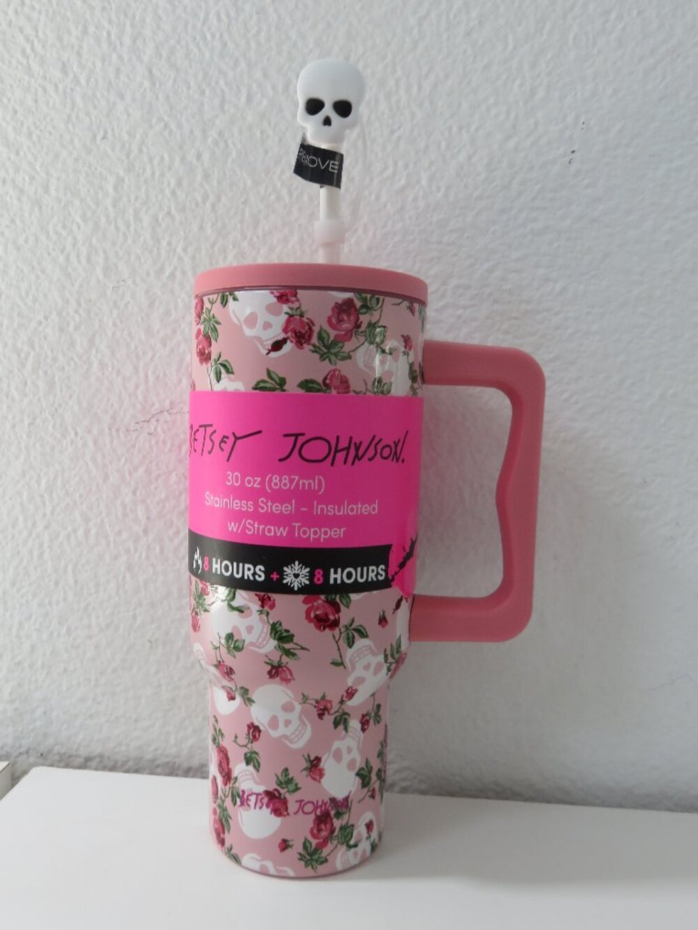Betsey Johnson 30oz Stainless Steel Insulated Tumbler with straw Topper